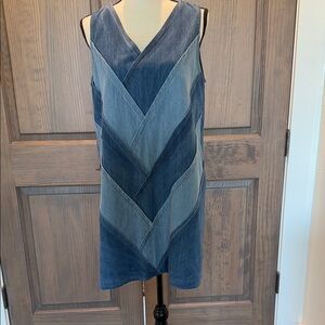 Stylish Denim Chevron Dress